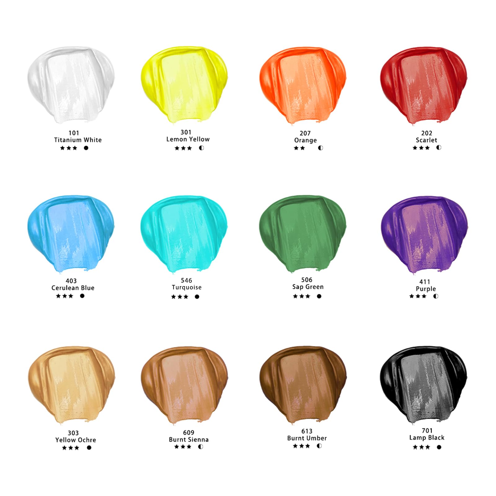 Acrylic Paint 500ml Set #Color_12 Basic Colors