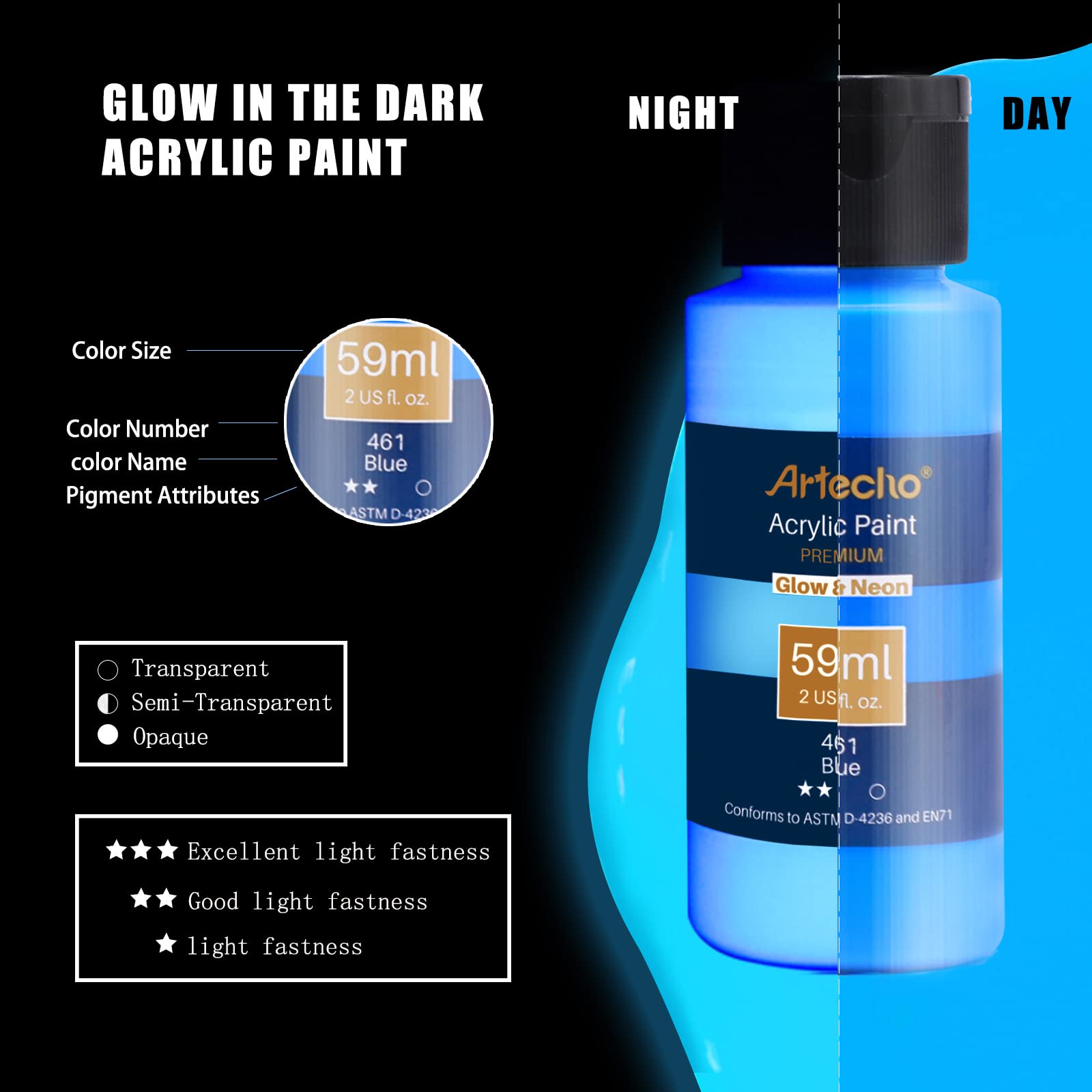 Acrylic Paint 0.7oz Neon Set #Color_Green