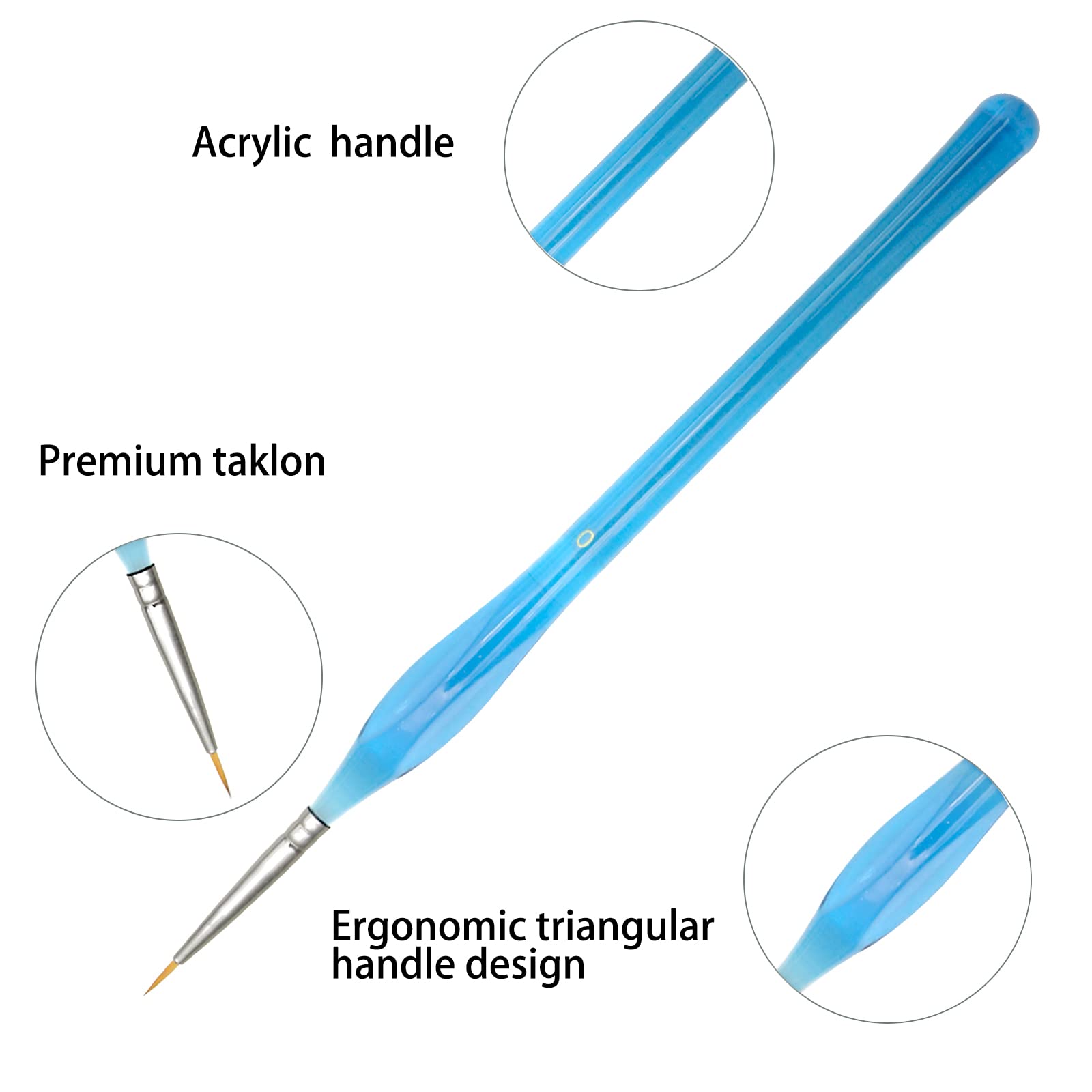 Detail Brush Set #Size_10 PCS Blue - ATO-AB1013-1