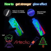 Artecho Glow in the Dark Acrylic Paint Set – 18 Colors x 11ml (0.37oz)