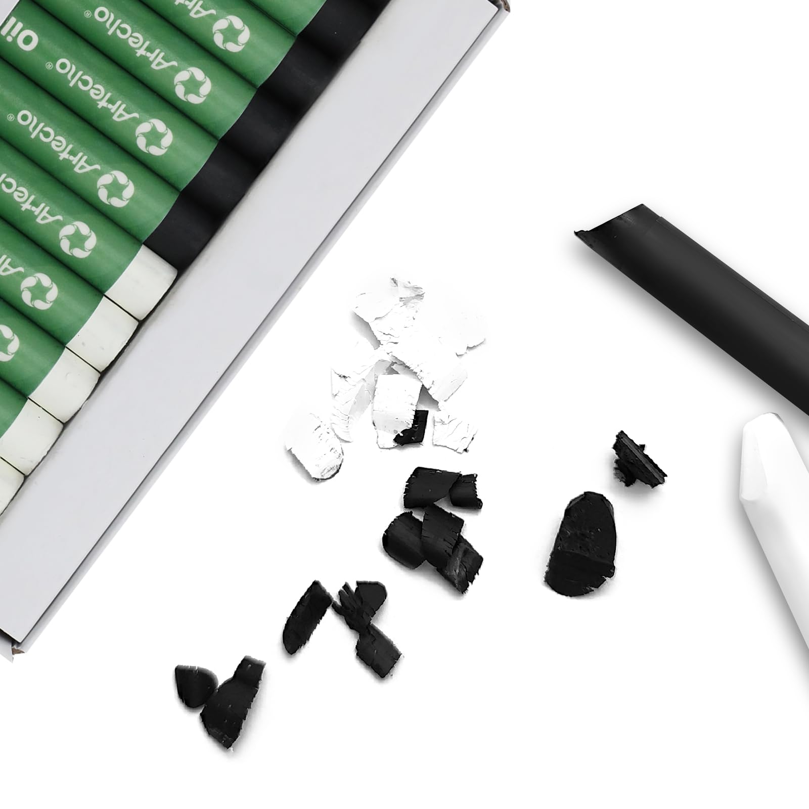 Soft Oil Pastels Set, 12 PCS (6 White & 6 Black, 8x60mm)