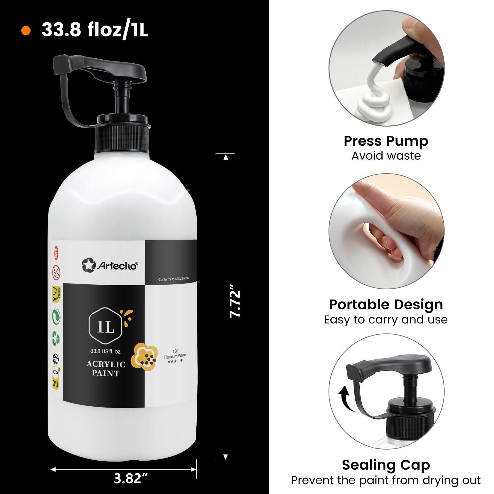 Acrylic Paint 1L #Color_Titanium White
