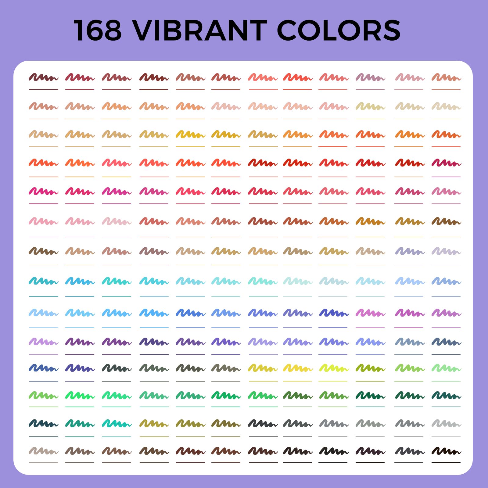Dual-Tip Watercolor Pens Set #Size_168 Colors Brush Tip