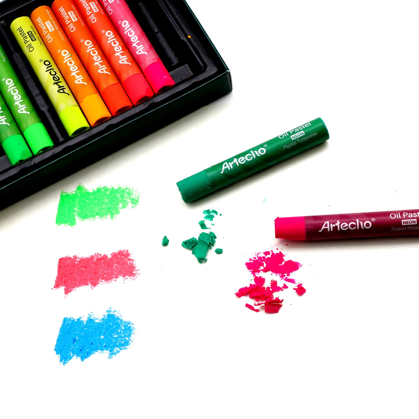 Neon Soft Oil Pastels Set, 12 Colors (10x70mm)