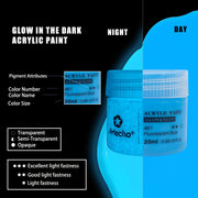 Artecho Glow in the Dark Paint, Fluorescent UV Reactive Paint, 8 Colors