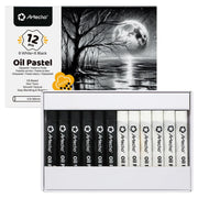Oil Pastel Set 8mm #Size_8x60mm 12 PCS White and Black