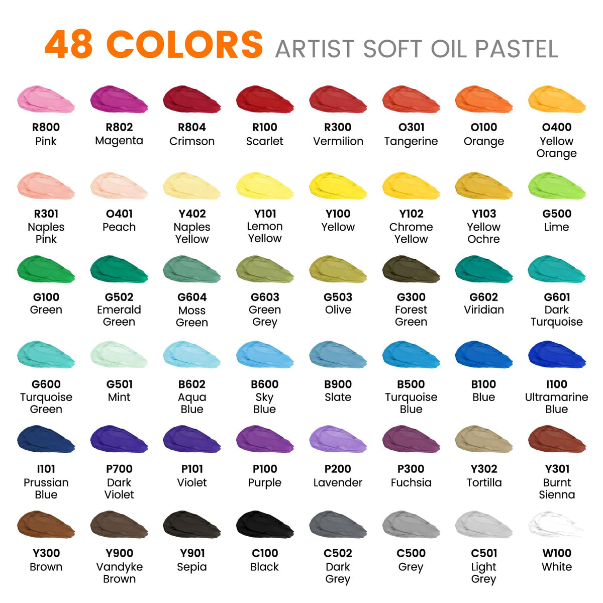Artecho Extra Soft Oil Pastels 48 Colors Artist Grade