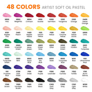 Artecho Extra Soft Oil Pastels 48 Colors Artist Grade