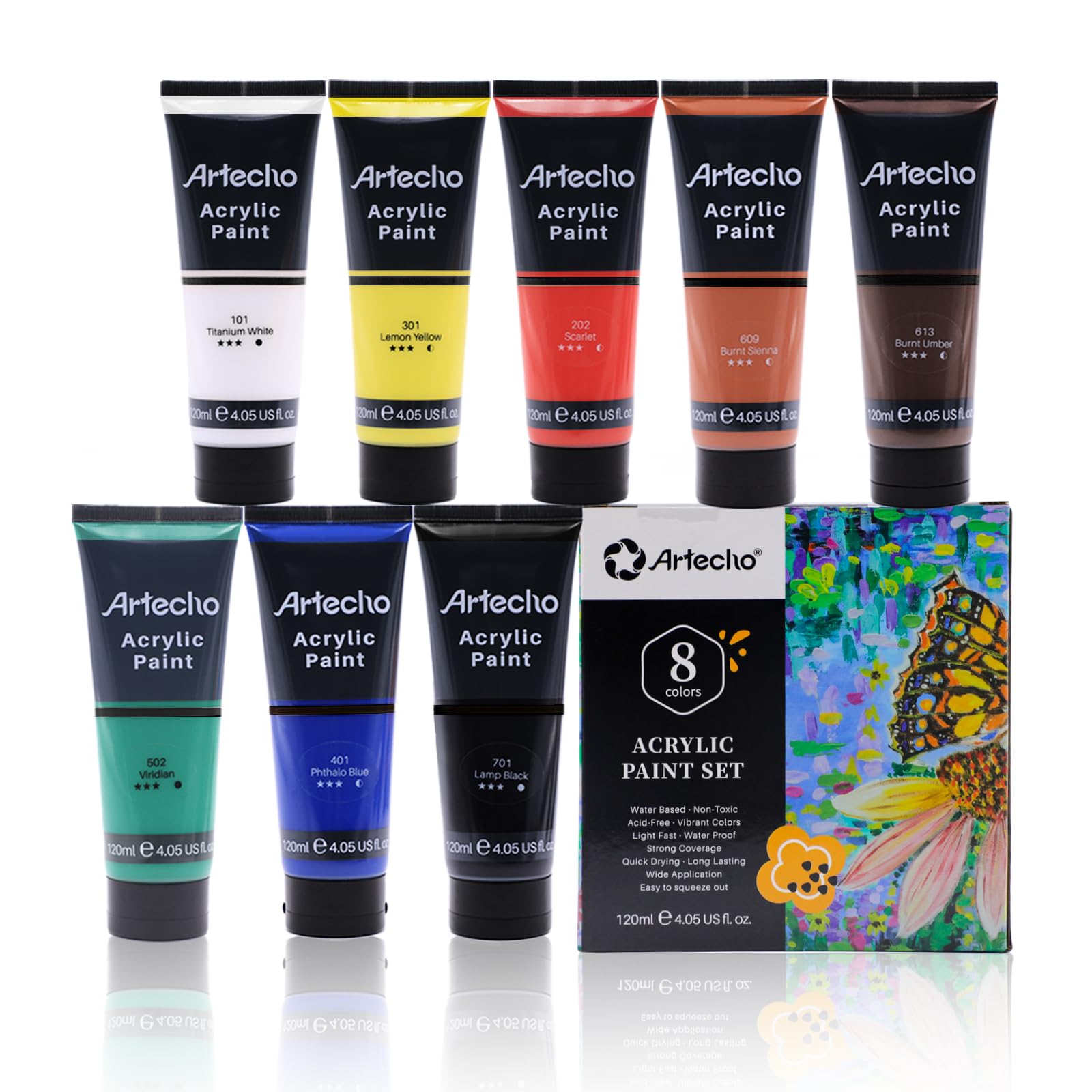 Acrylic Paint 4.05oz #Color_8 Basic Colors