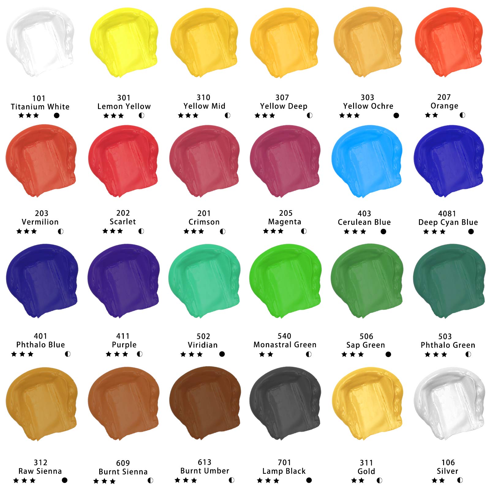 Acrylic Paint 4.05oz #Color_24 Basic Colors