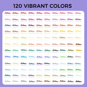 Artecho 120 Colors Dual Tip Markers for Adult Coloring Books with Bag