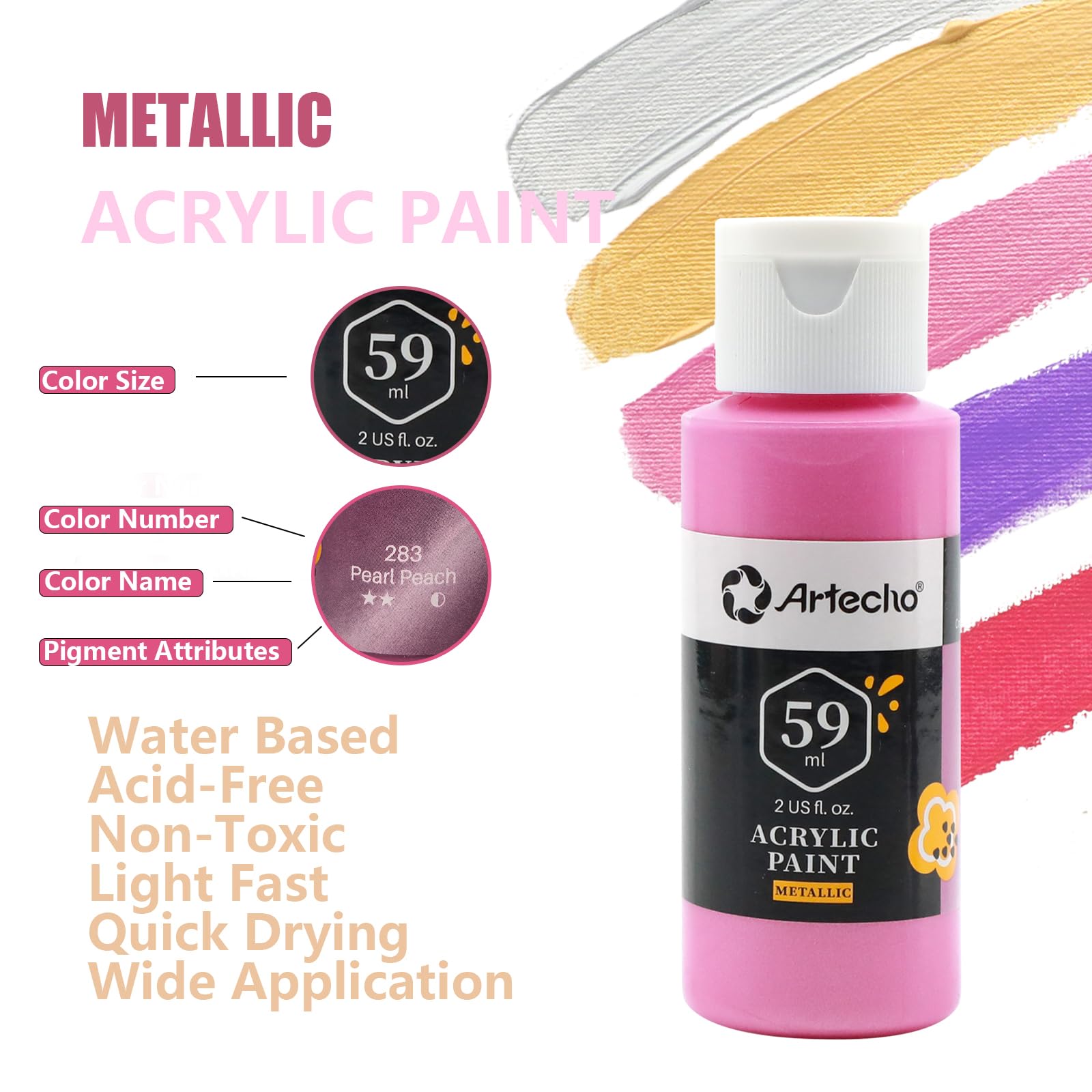 Acrylic Paint 4.05oz #Color_12 Metallic Colors