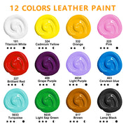 Artecho 12 Colors Acrylic Leather Paint 1oz Set