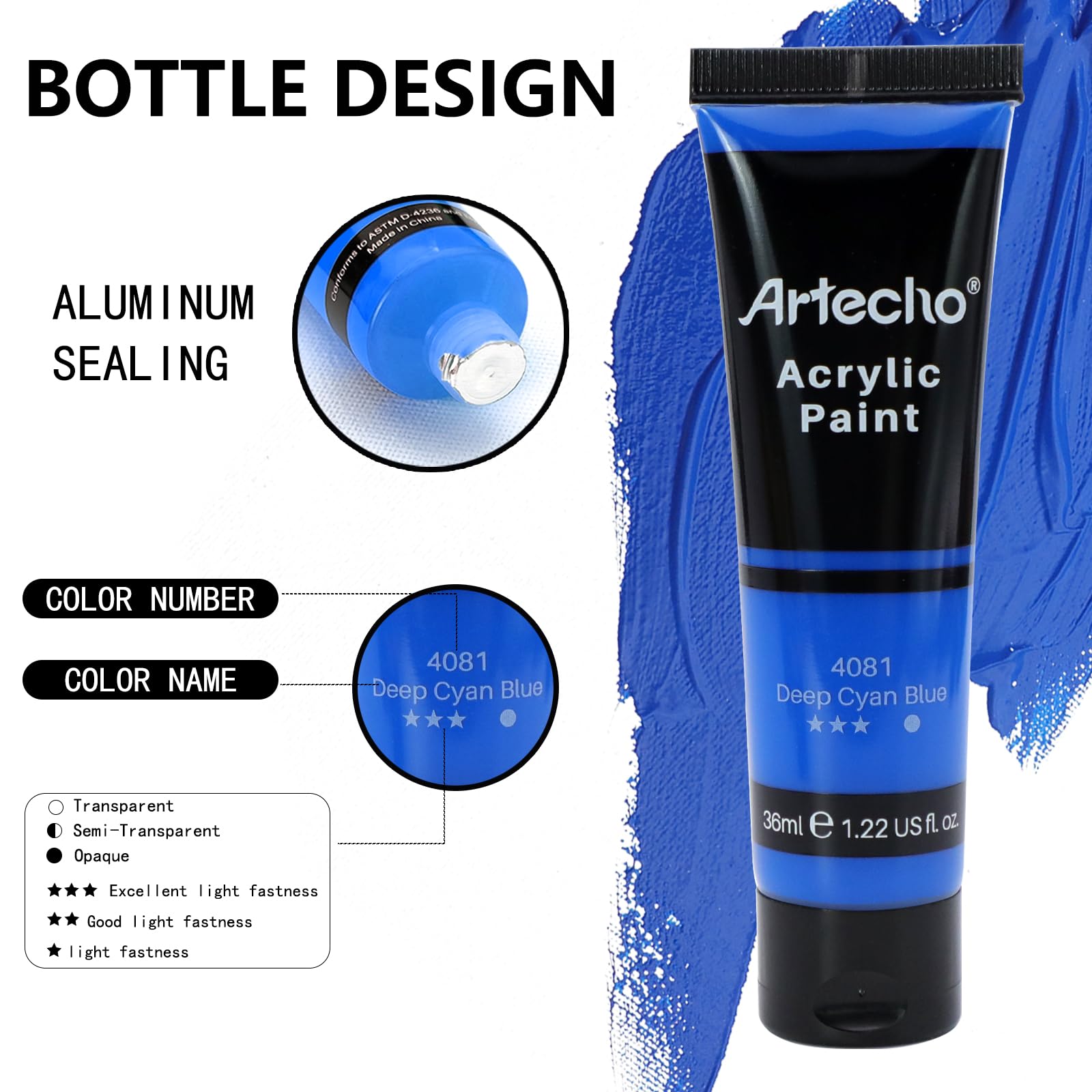 Acrylic Paint 36ml Set #Size_48 Basic Colors (36ml)