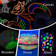 Artecho Glow in the Dark Paint, Fluorescent UV Reactive Paint, 8 Colors