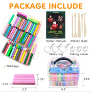 Artecho Polymer Clay Kit, 70 Colors Oven Bake Clay