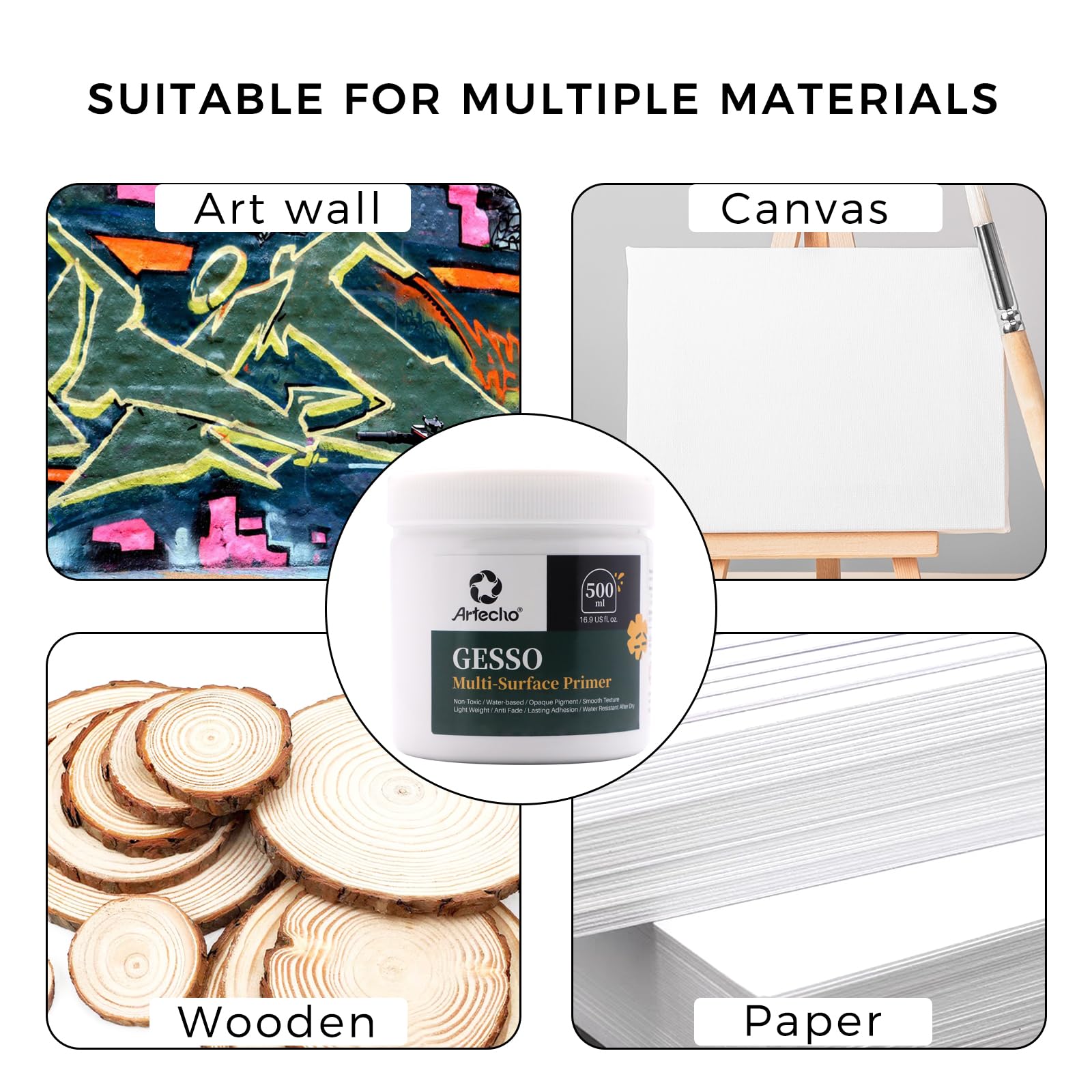 White Gesso Primer (16.9oz / 500ml)