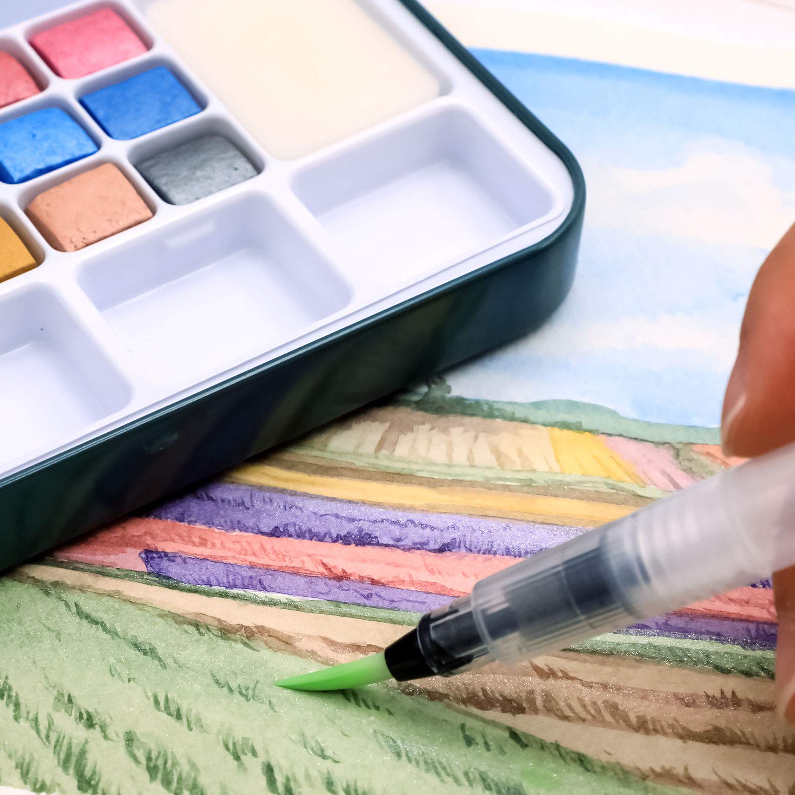Watercolor Paint Set 100 Colors #Size_18 Metallic Colors