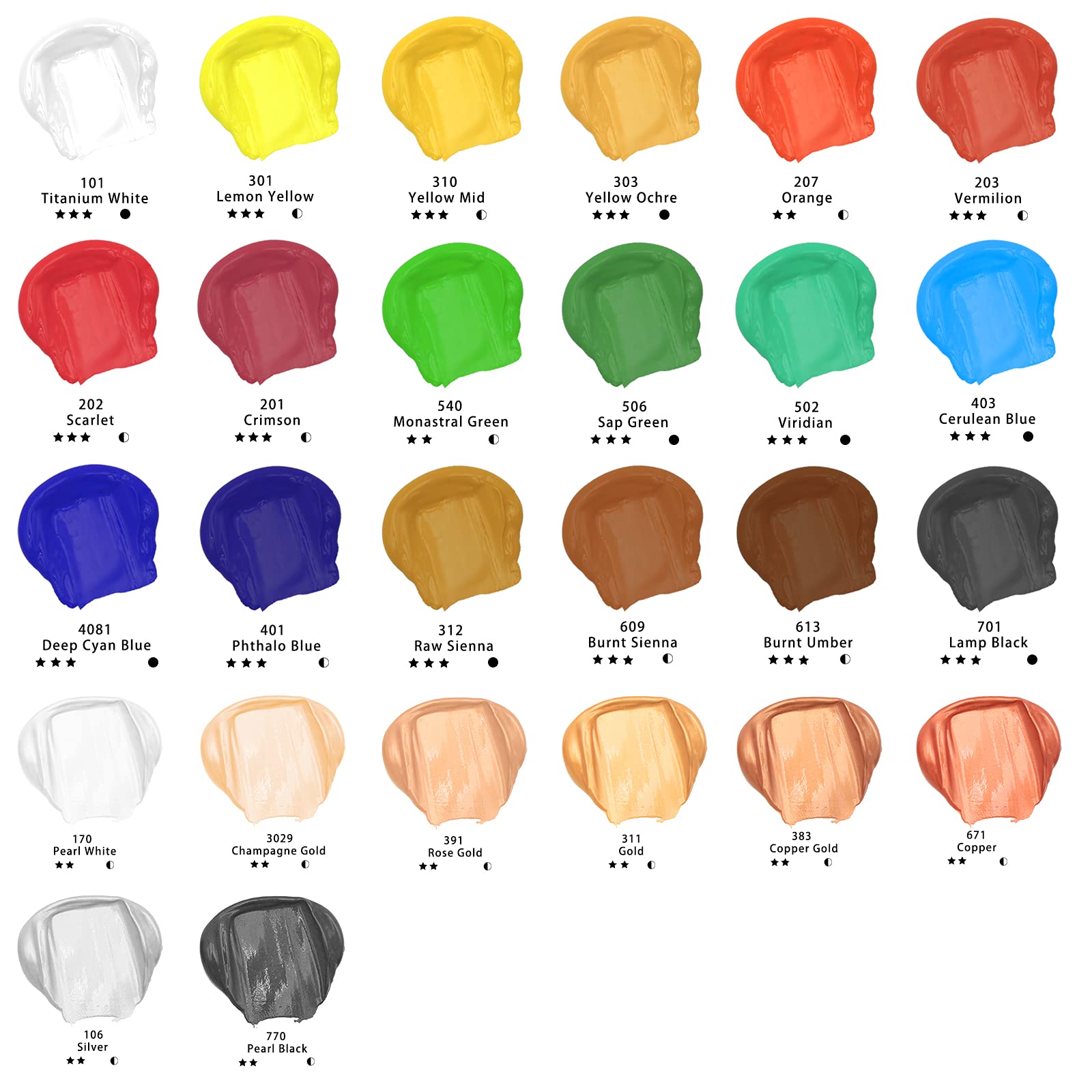 Acrylic Paint 4.05oz #Color_White and Black