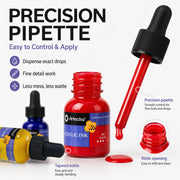 Artecho Acrylic Ink Set, 6 Colors, 20ml Dropper Bottles