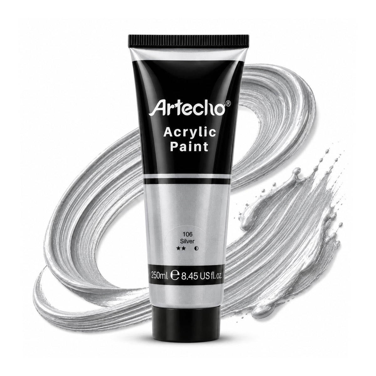 artecho-acrylic-paint-250ml - Silver