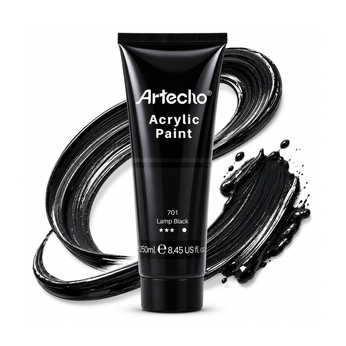 artecho-acrylic-paint-250ml - Lamp Black