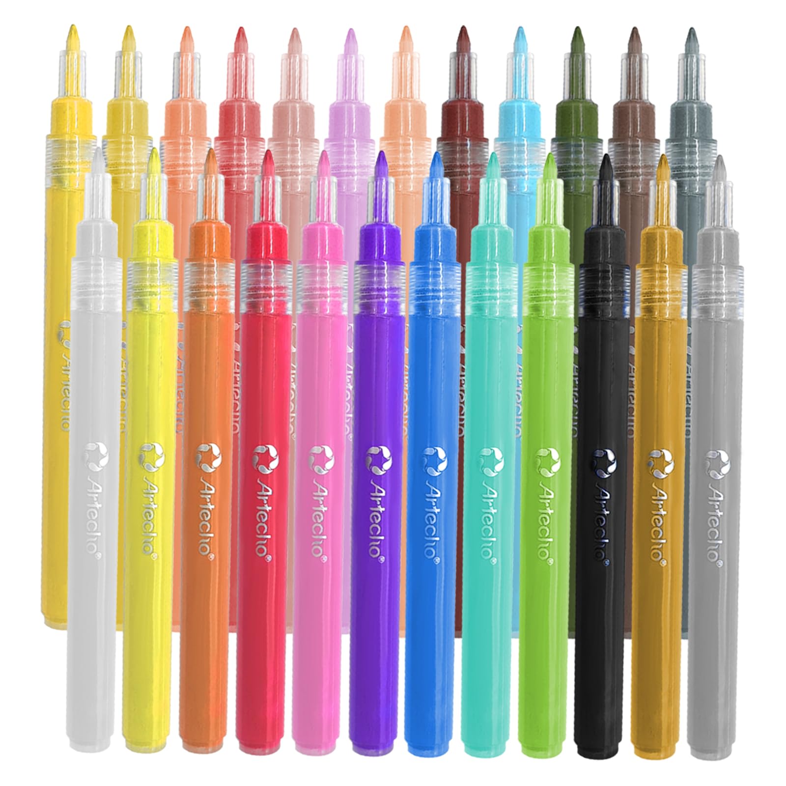 Chalk Markers with Reversible 6mm Tip, 24 Colors