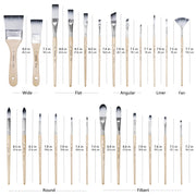 Artecho 24 Pcs Acrylic Paint Brushes Set with Case