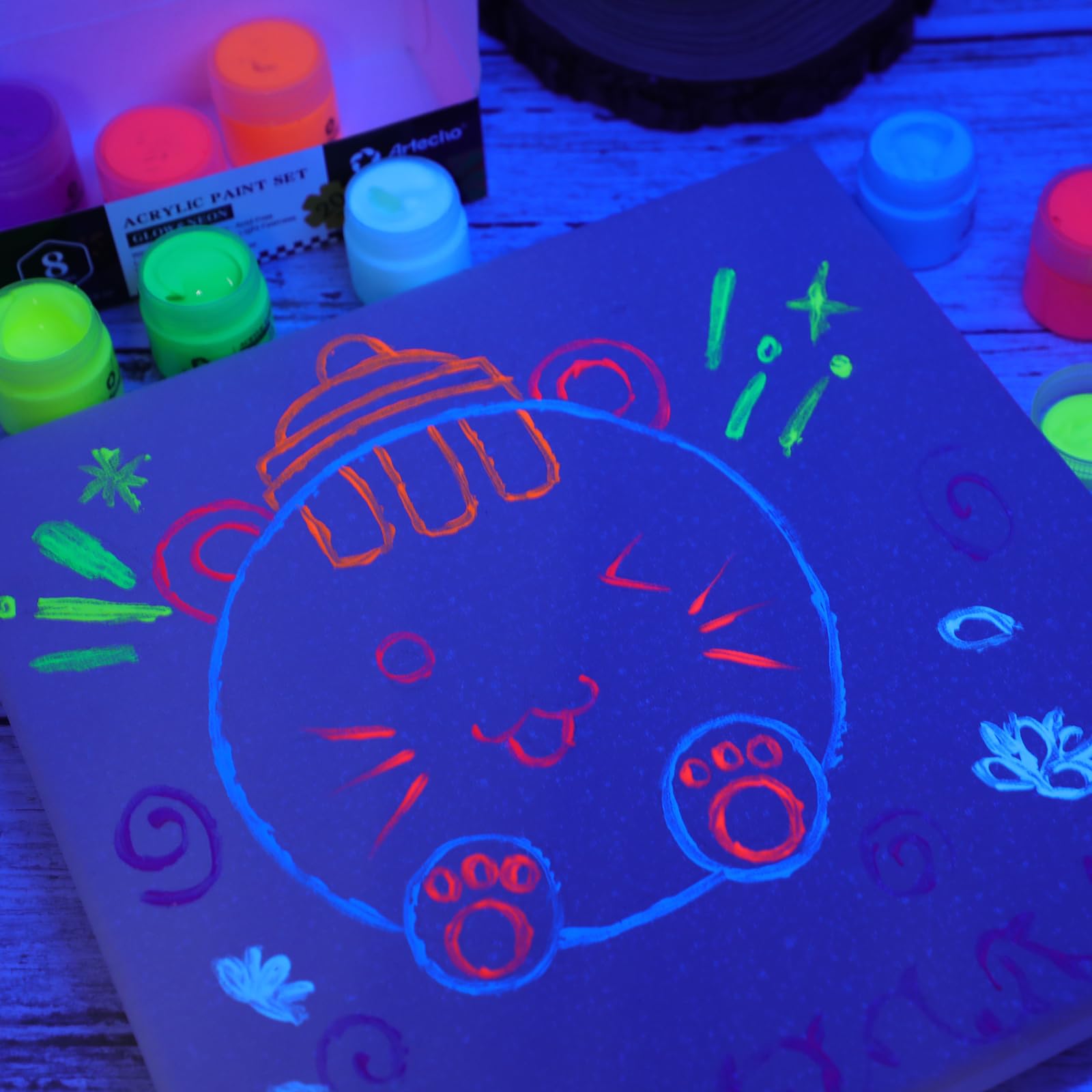 Acrylic Paint 0.7oz Neon Set #Color_8 Neon Colors