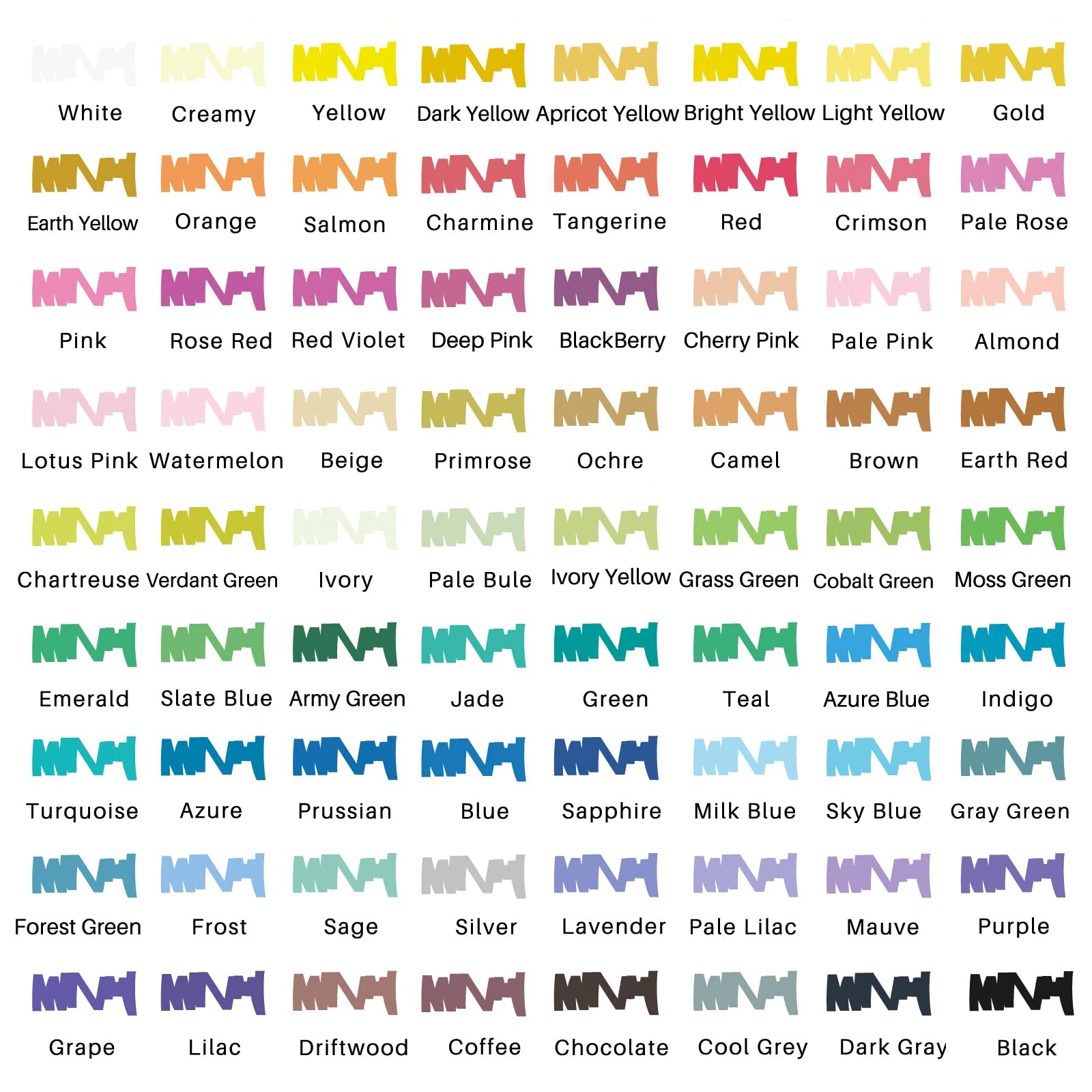 Brush Tip Acrylic Paint Markers, 36 PCS / 72 Colors