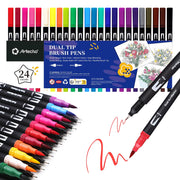 Dual-Tip Watercolor Pens Set #Size_24 Colors