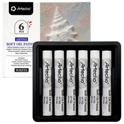 Artecho Extra Soft Oil Pastels 6 White Colors Artist Grade