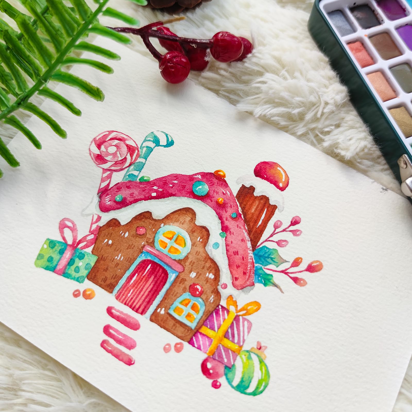 Watercolor Paint Set with Metallic Colors, 100 Colors