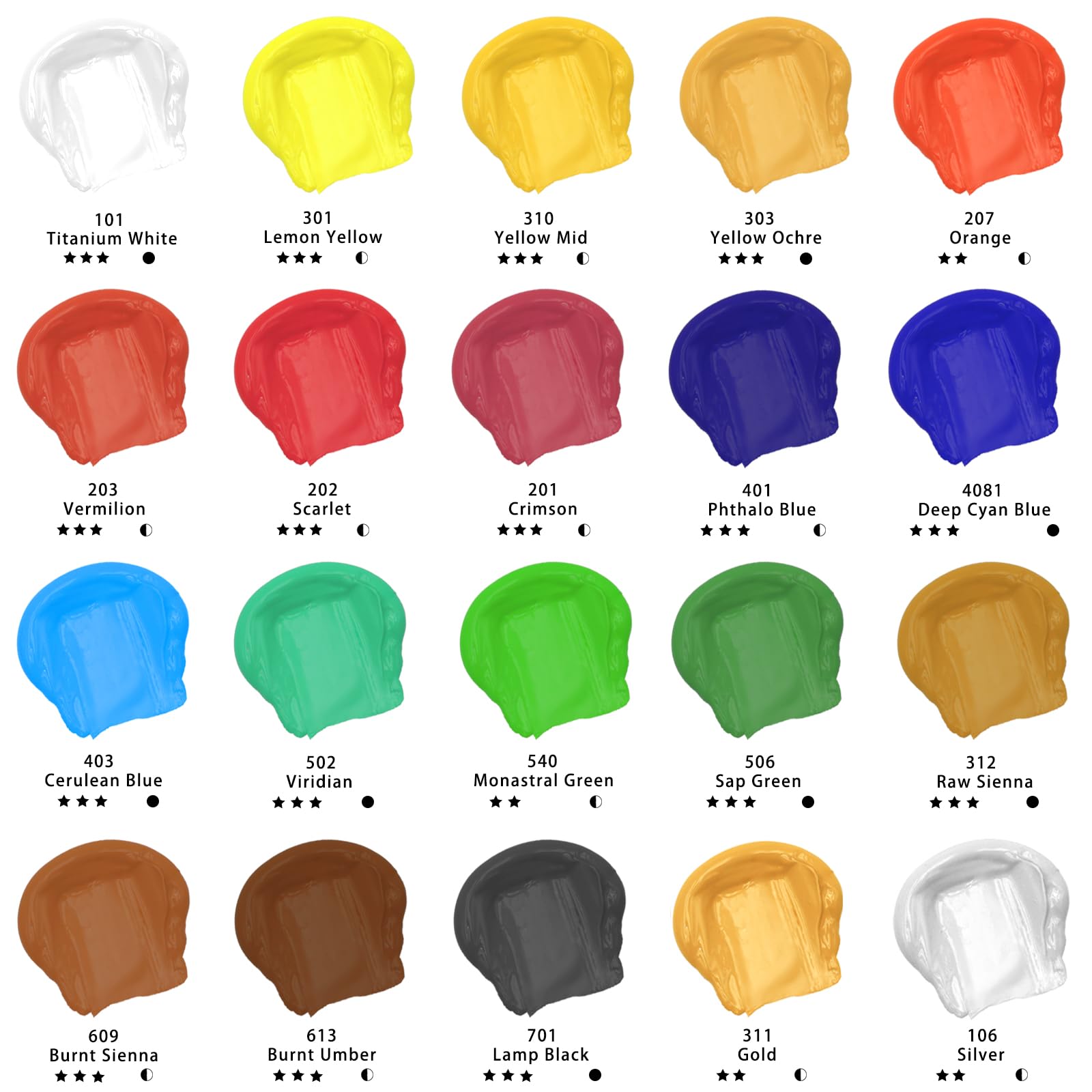 Acrylic Paint 4.05oz #Color_20 Basic Colors