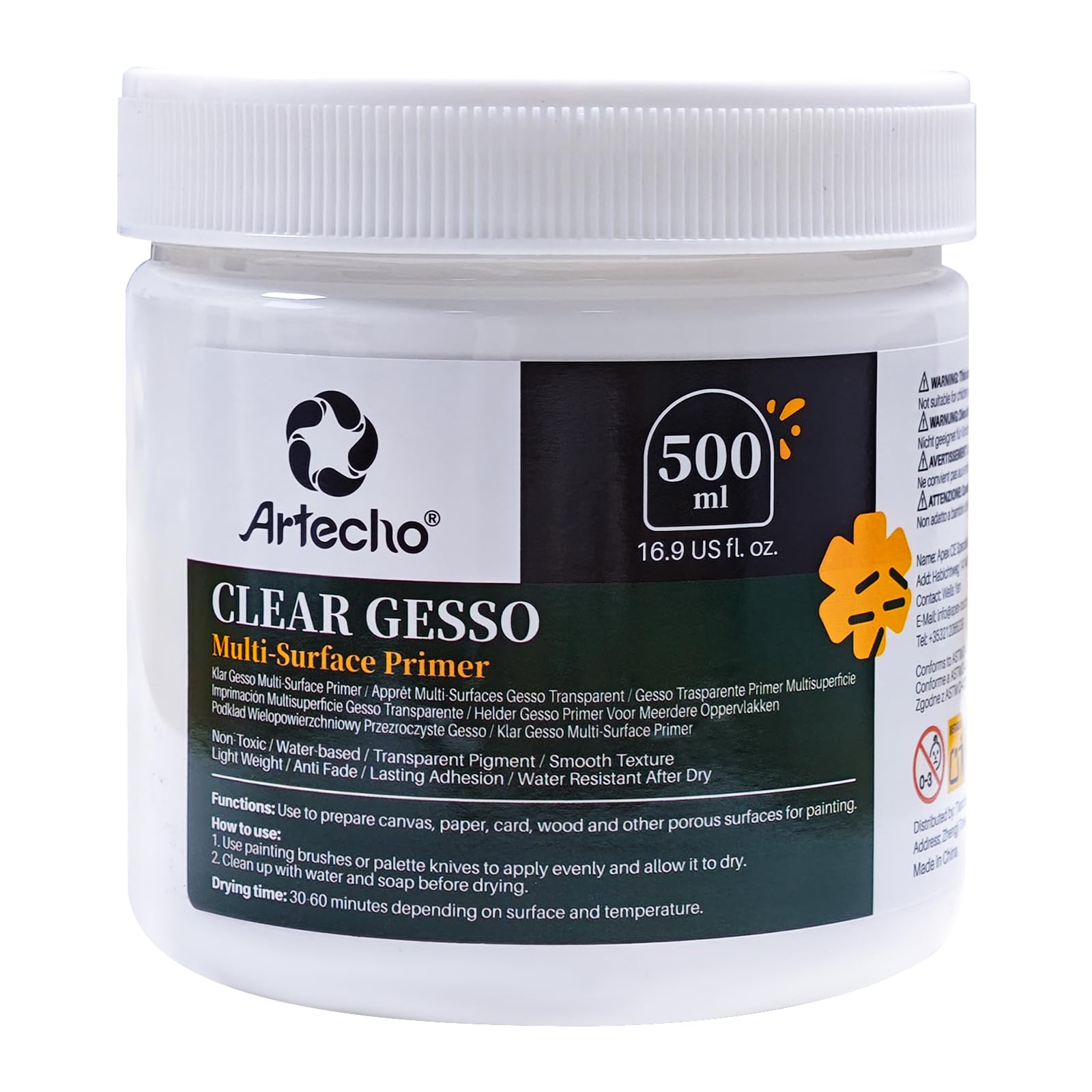 Clear Gesso Primer (16.9oz / 500ml)