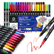 Dual-Tip Watercolor Pens Set #Size_36 Colors