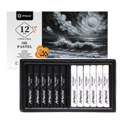Oil Pastel Set #Size_10x70mm 12 PCS White and Black