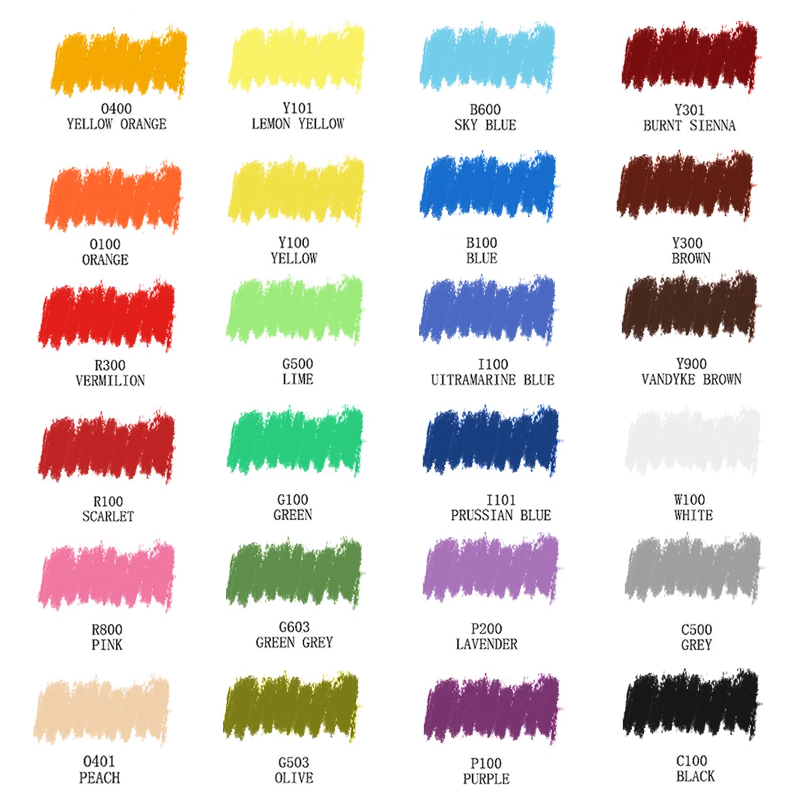 Soft Oil Pastels Set, 24 Colors (10x70mm)