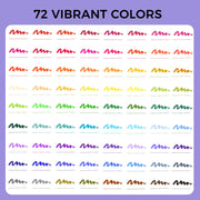 Artecho 72 Colors Dual Tip Markers for Adult Coloring Books