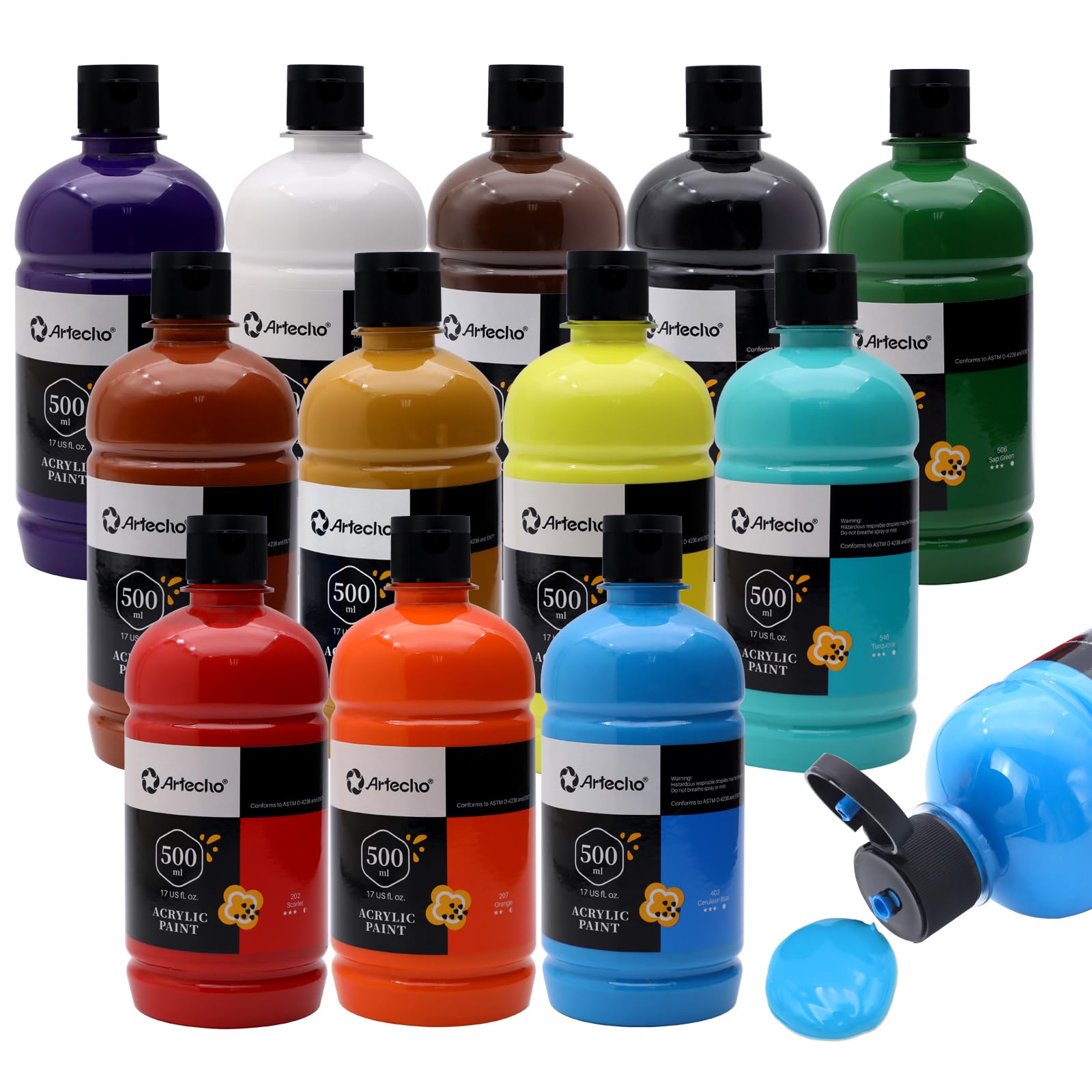 Acrylic Paint 500ml Set #Color_12 Basic Colors