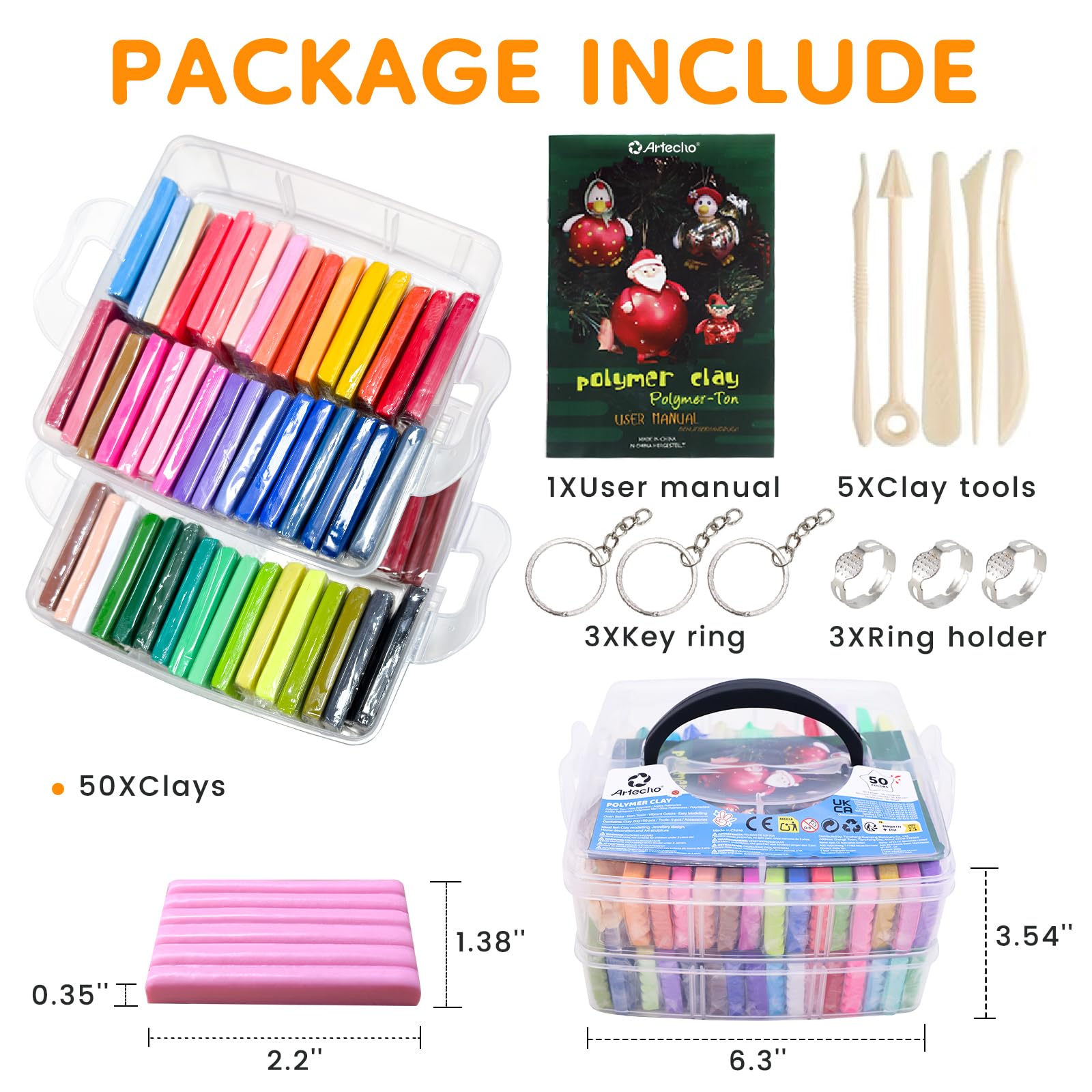 Polymer Clay Set #Size_50 Basic Colors