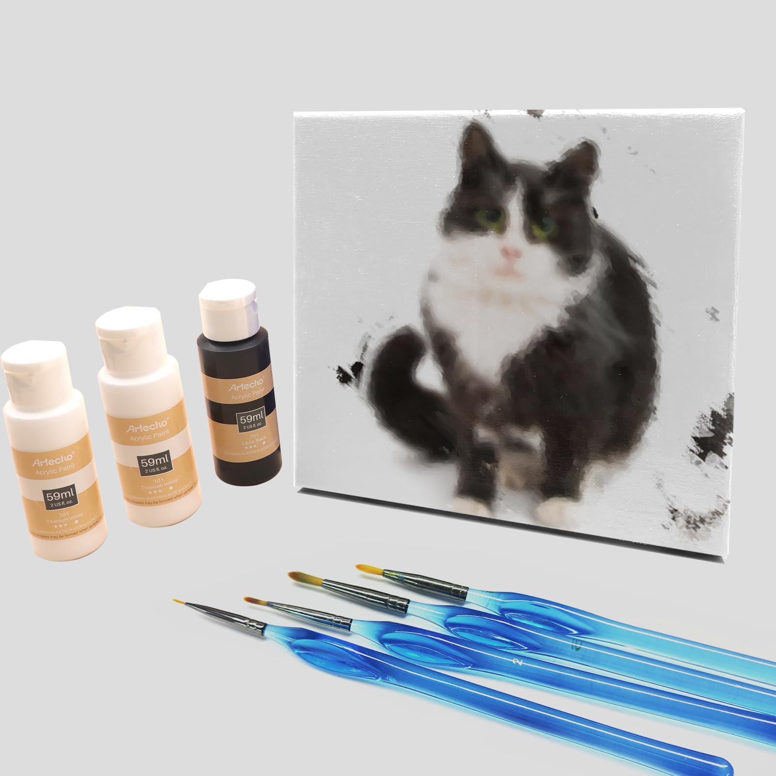 Acrylic Paint 2oz Set #Size_4 PCS Titanium White (59ml / 2oz) 4 Pack