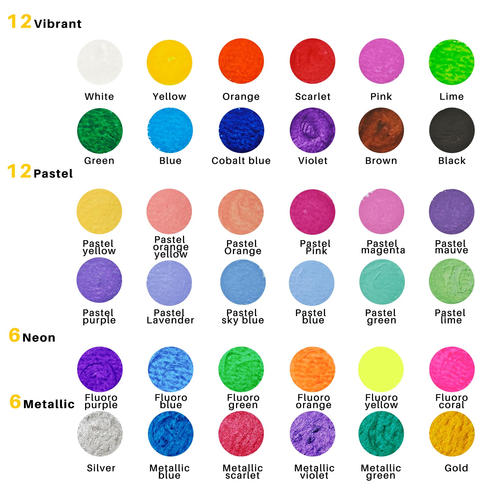 Washable Tempera Paint Sticks, 36 Colors