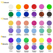 Artecho Tempera Paint Sticks, 36 Colors, Washable, Non-Toxic