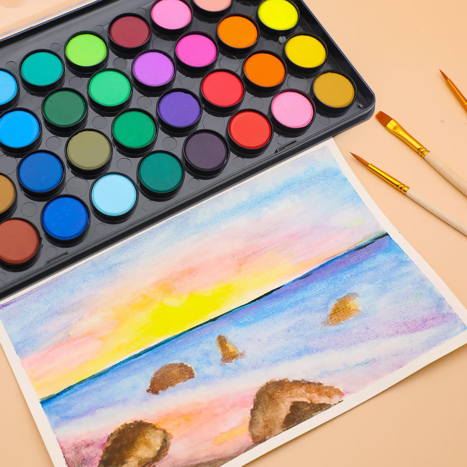 Watercolor Cake Set #Size_36 Basic Colors