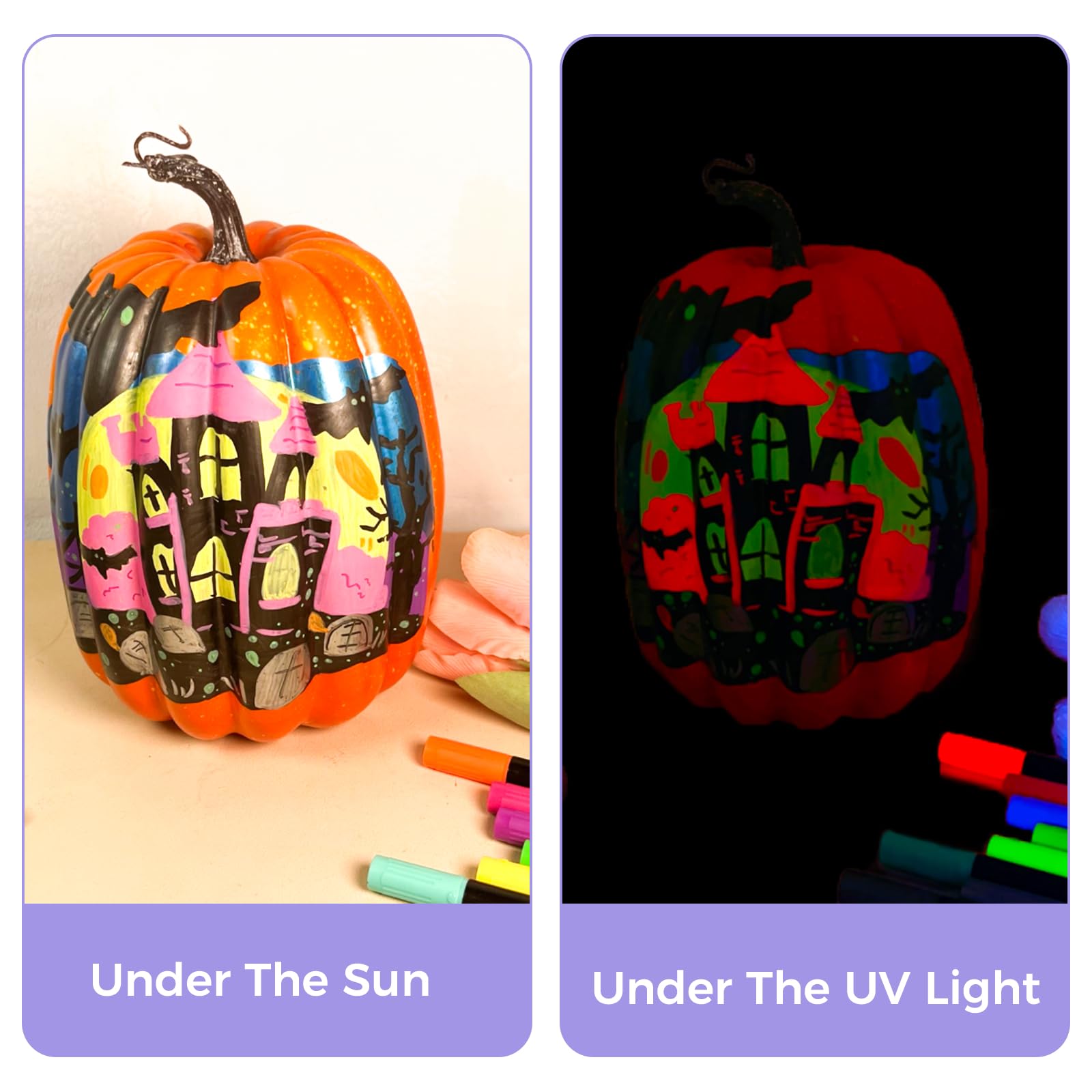 Acrylic Paint Markers, 18 Colors (12 Metallic & 6 Fluorescent)