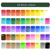 Artecho 50-Color Watercolor Paint Set, Compact Travel Tin Case