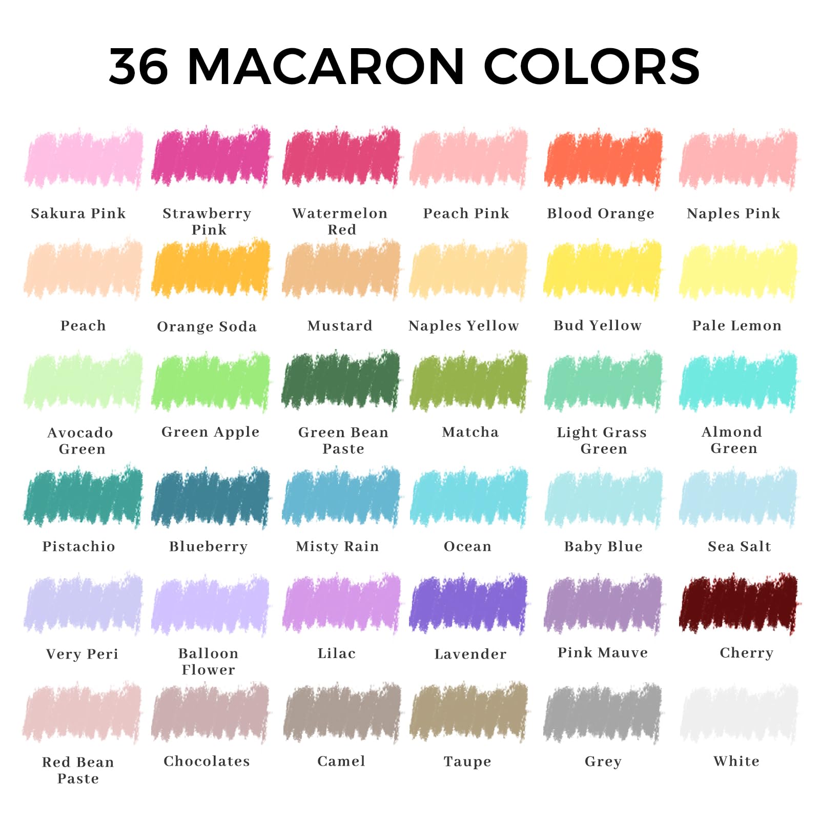 Macaron Soft Oil Pastels Set, 36 Colors (10x70mm)