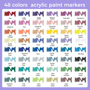 Artecho Automatic Ink Control Acrylic Paint Markers 48 Colors Brush Tip