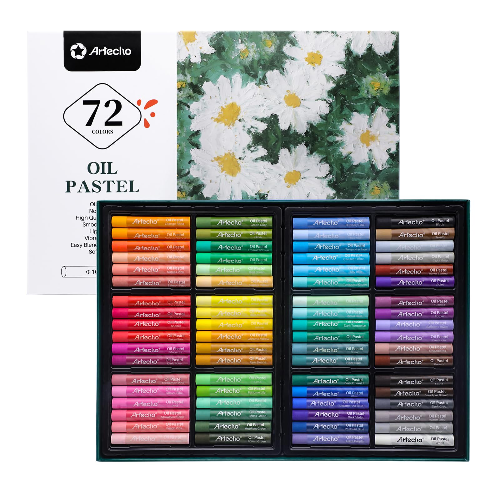 Soft Oil Pastels Set, 72 Colors (10x70mm)